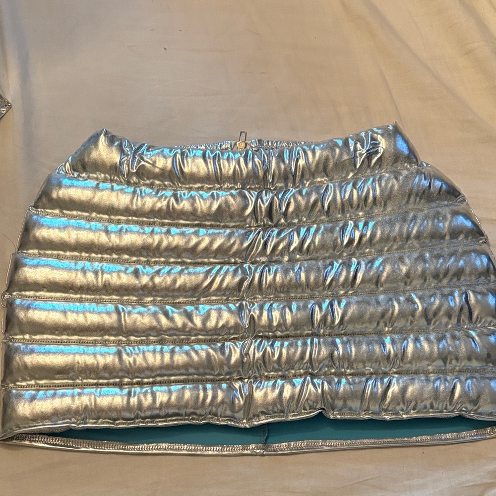 Silver Quilted Women's Skirt